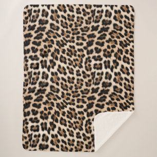 Creamy Brown Black Leopard Sherpadecke
