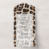 Creamy Brown Black Leopard Wedding All In One Einladung (Innen Boden)