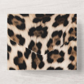 Creamy Brown Black Leopard Wedding All In One Einladung (Rückseite)