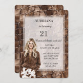 Creamy Brown Chocolate Blond Girl Birthday Einladung (Vorne/Hinten)