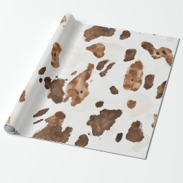 Creamy Brown Chocolate Cow Print Animal Birthday Geschenkpapier