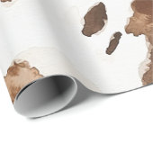 Creamy Brown Chocolate Cow Print Animal Birthday Geschenkpapier (Rolleneckpunkt)