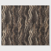 Creamy Brown Chocolate Gold Wavy Stripes Christmas Geschenkpapier (Flach)