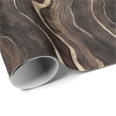 Creamy Brown Chocolate Gold Wavy Stripes Christmas Geschenkpapier (Rolleneckpunkt)