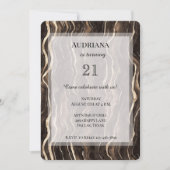 Creamy Brown Chocolate Gold Wirbel Geburtstag Einladung (Vorderseite)