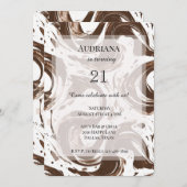 Creamy Brown Chocolate Wirbel Geburtstag Einladung (Vorne/Hinten)