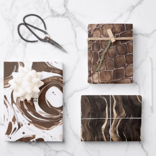 Creamy Brown Chocolate Wirbel Geburtstag Geschenkpapier Set