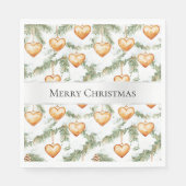 Creamy Caramel Hearts Christmas Tree Branches Serviette (Vorderseite)