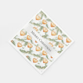 Creamy Caramel Hearts Christmas Tree Branches Serviette (Ecke)
