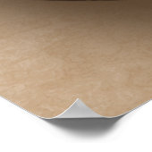 Creamy Coffee Brown Shiny Marble Poster (Ecke)