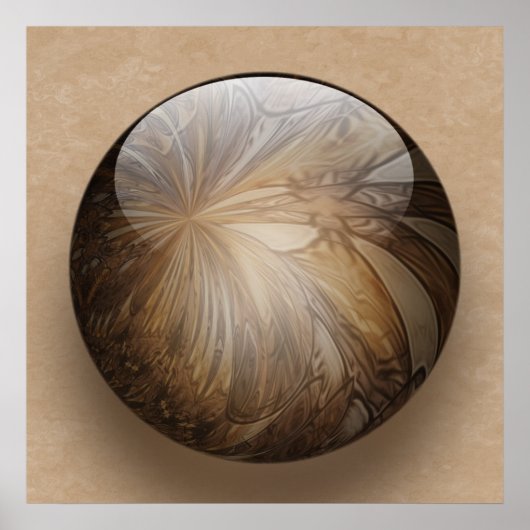 Creamy Coffee Brown Shiny Marble Poster (Vorne)
