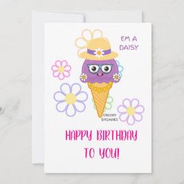 Creamy Dreamies Birthday Card girl EM A DAISY  Einladung