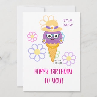 Creamy Dreamies Birthday Card girl EM A DAISY  Einladung