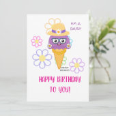 Creamy Dreamies Birthday Card girl EM A DAISY Einladung (Stehend Vorderseite)