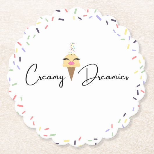 Creamy Dreamies drink paper Coasters  Untersetzer (Vorderseite)