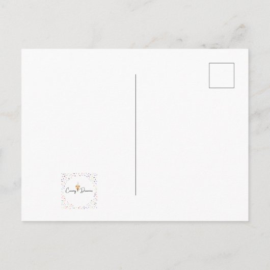 Creamy Dreamies Geburtstagseinladung Postkarte (Rückseite)