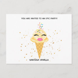 Creamy Dreamies Geburtstagseinladung Postkarte 