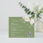 Creamy Floral Eucalyptus QR code Details Wedding (Stehend Vorderseite)