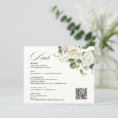Creamy Floral Eucalyptus QR code Details Wedding (Stehend Vorderseite)