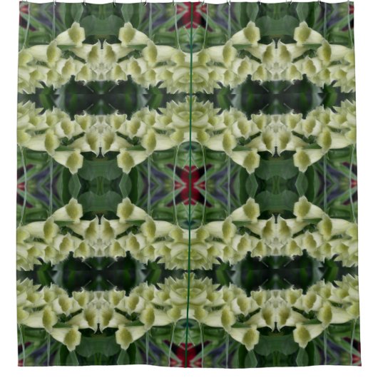 Creamy Foxglove Blume Abstrakt Duschvorhang (Vorderseite)