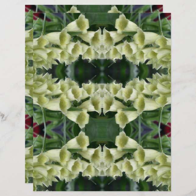 Creamy Foxglove Blume Abstrakt Scrapbook Paper (Vorne/Hinten)