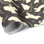 Creamy Ghosts - Halloween-Muster. Geschenkpapier (Rolleneckpunkt)