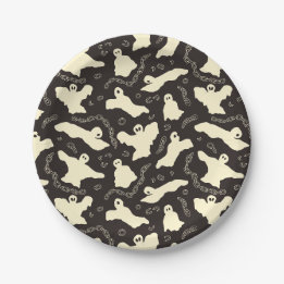 Creamy Ghosts - Halloween-Muster. Pappteller