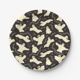 Creamy Ghosts - Halloween-Muster. Pappteller