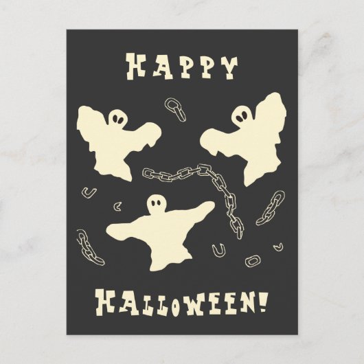Creamy Ghosts - Happy Halloween! Feiertagspostkarte (Vorderseite)