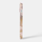 Creamy Gold Pink Marmor Muster iPhone 15 Hülle (Linke Seite)