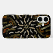 Creamy Golden Yellows Raked Pattern On Black Case-Mate iPhone Hülle (Rückseite (Horizontal))