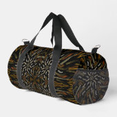 Creamy Golden Yellows Raked Pattern On Black Duffle Bag (Rechte Ecke)