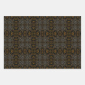 Creamy Golden Yellows Raked Pattern On Black Geschenkpapier Set (Vorderseite 3)