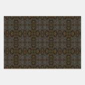 Creamy Golden Yellows Raked Pattern On Black Geschenkpapier Set (Vorderseite)