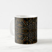 Creamy Golden Yellows Raked Pattern On Black Kaffeetasse (Vorderseite Links)