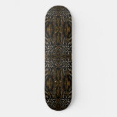 Creamy Golden Yellows Raked Pattern On Black Skateboard (Vorderseite)