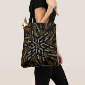 Creamy Golden Yellows Raked Pattern On Black Tasche (Von Nahem)