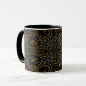 Creamy Golden Yellows Raked Pattern On Black Tasse (Vorderseite Links)