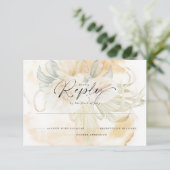 Creamy Goldenrod Gelbe Flora Reputation RSVP Karte (Stehend Vorderseite)