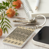 Creamy Gray Lacy Gemustert Schlüsselanhänger (Vorderseite rechts)