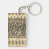 Creamy Gray Lacy Gemustert Schlüsselanhänger (Rückseite)