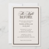 Creamy Ivory and Brown | Neutral Rehearsal Dinner Einladung (Vorderseite)