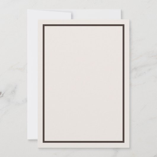 Creamy Ivory and Brown | Neutral Rehearsal Dinner Einladung (Rückseite)