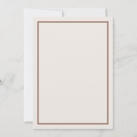 Creamy Ivory and Taupe | Neutral Rehearsal Dinner Einladung (Rückseite)