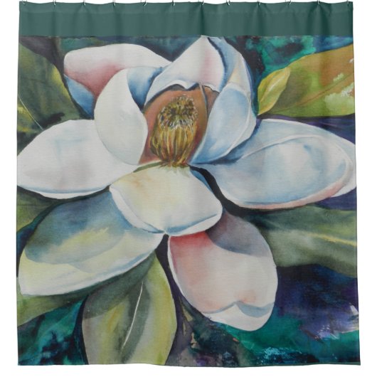 Creamy Magnolia Blume Duschvorhang (Vorderseite)