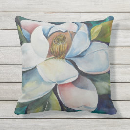 Creamy Magnolia Blume Kissen