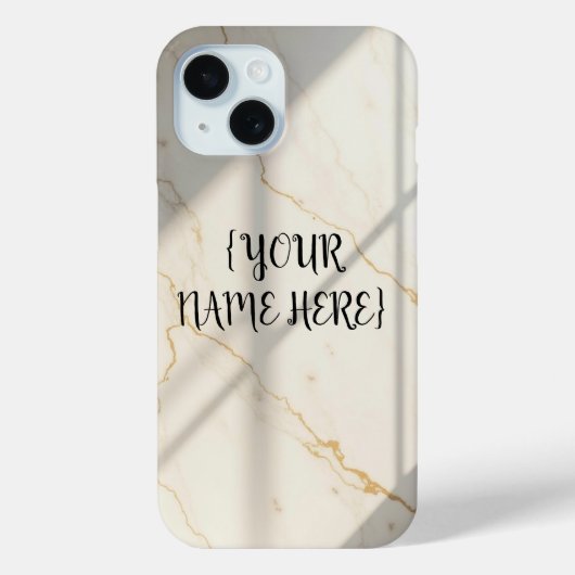 Creamy Marble Monogram Barely There iPhone 15 Case (Rückseite)