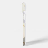 Creamy Marble Monogram Barely There iPhone 15 Case (Rückseite / Links)