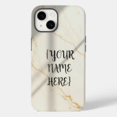 Creamy Marble Monogram Tough Style iPhone Case (Rückseite)