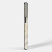 Creamy Marble Monogram Tough Style iPhone Case (Rückseite / Rechts)